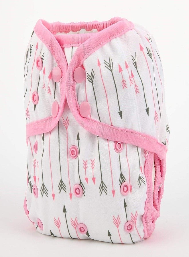 Hibaby One Size Cloth Diaper Cover Snap with Double Gusset (Pink Arrows) - Image 2